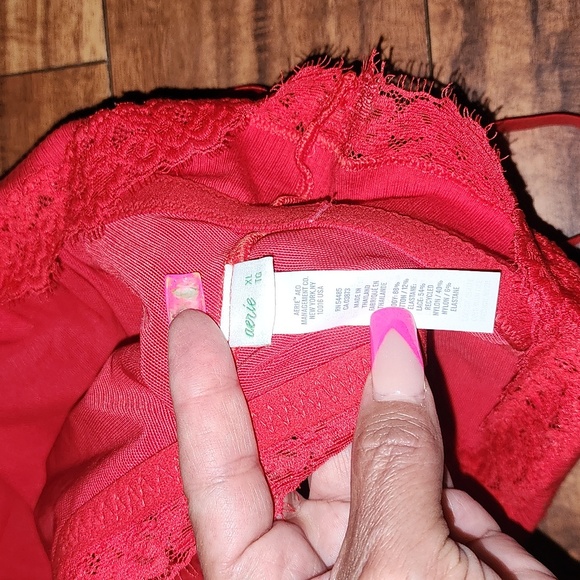Aerie Vibrant Red Lace Trim Bralette - Picture 4 of 4